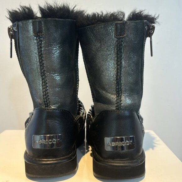 Abricot silver metallic suede side-zip ankle boots size US7 - Picture 4 of 14